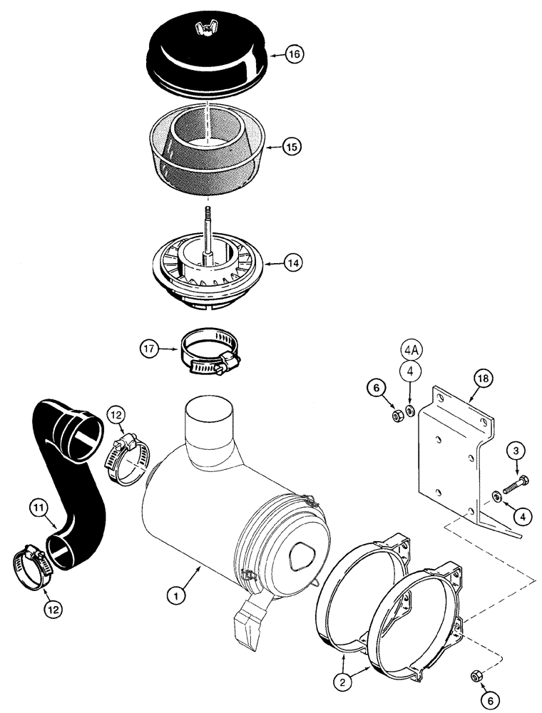 Схема запчастей Case 621C - (02-006) - AIR CLEANER AIR INTAKE PARTS (02) - ENGINE