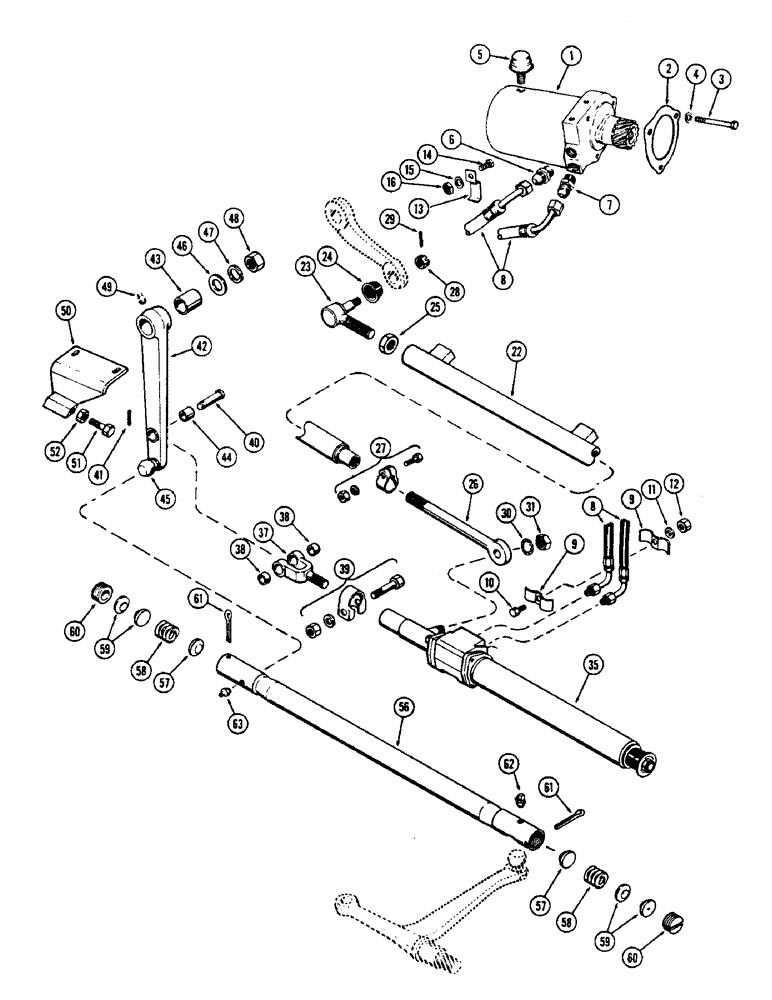 Схема запчастей Case W5A - (136) - POWER STEERING PUMP AND LINES, STEERING CYLINDER AND DRAG LINKS (05) - STEERING