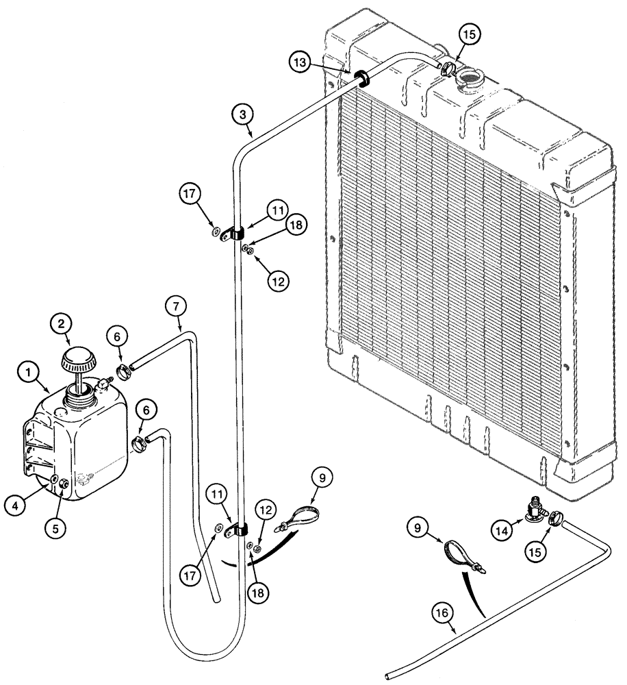 Схема запчастей Case 821C - (02-09) - COOLANT RECOVERY SYSTEM (02) - ENGINE