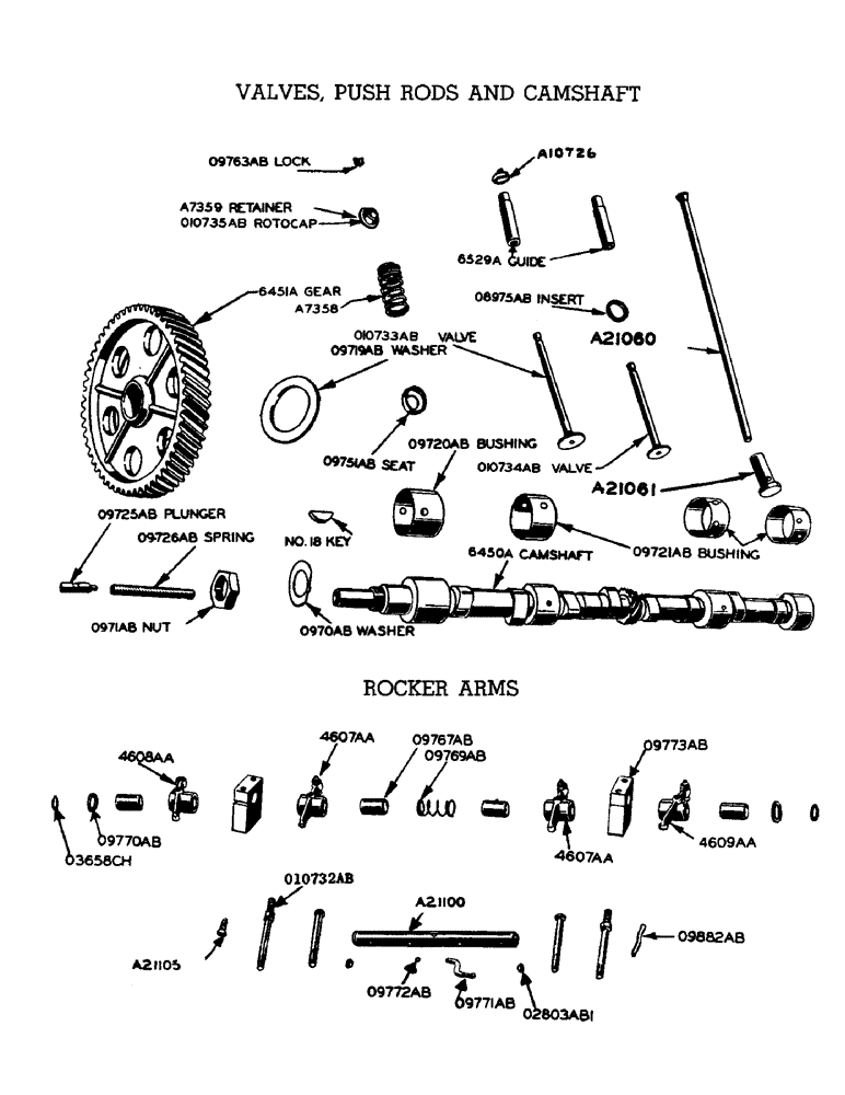 Схема запчастей Case W9 - (036) - GASOLINE ENGINE, VALVES, PUSH RODS AND CAMSHAFT, SET OF VALVE GRIND GASKETS (02) - ENGINE