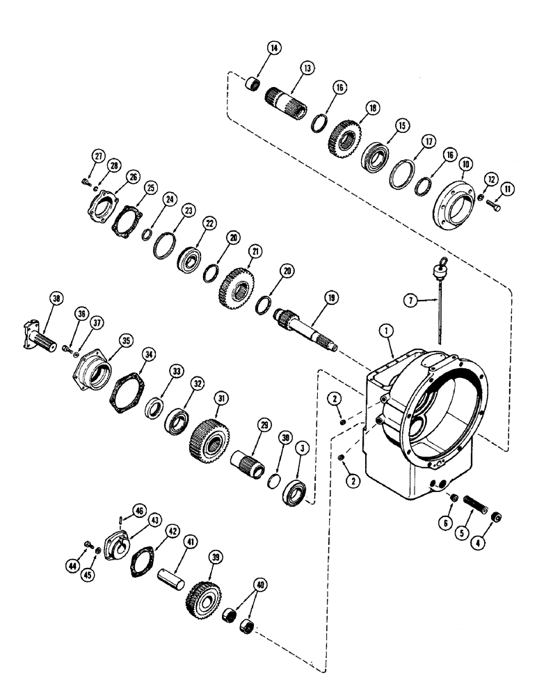 Схема запчастей Case W5 - (070) - POWER SHUTTLE TRANSMISSION AND CASE, W/FLANGE MTD. OIL SCREEN (06) - POWER TRAIN