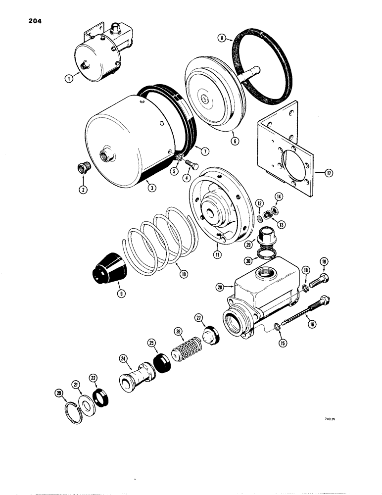 Схема запчастей Case W24B - (204) - BRAKE CYLINDER (07) - BRAKES