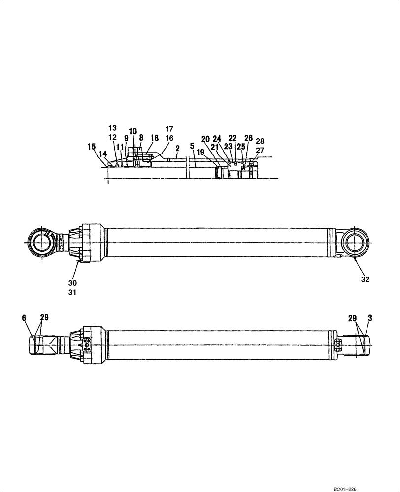 Схема запчастей Case CX800 - (08-79) - CYLINDER ASSY - BOOM (08) - HYDRAULICS