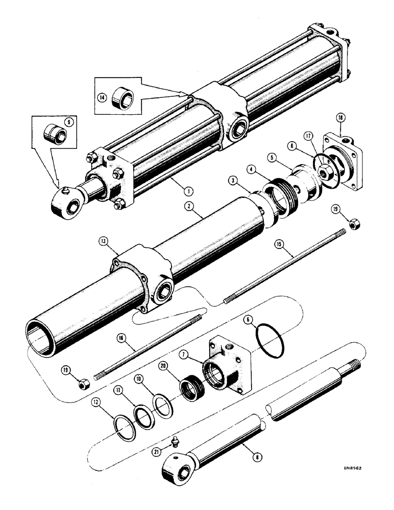 Схема запчастей Case 1000 - (270) - R17512 RIPPER HYDRAULIC CYLINDER (07) - HYDRAULIC SYSTEM