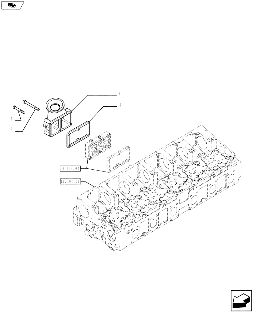 Схема запчастей Case F2CFE614A A013 - (10.254.01) - AIR LINES (504236499) (01) - ENGINE