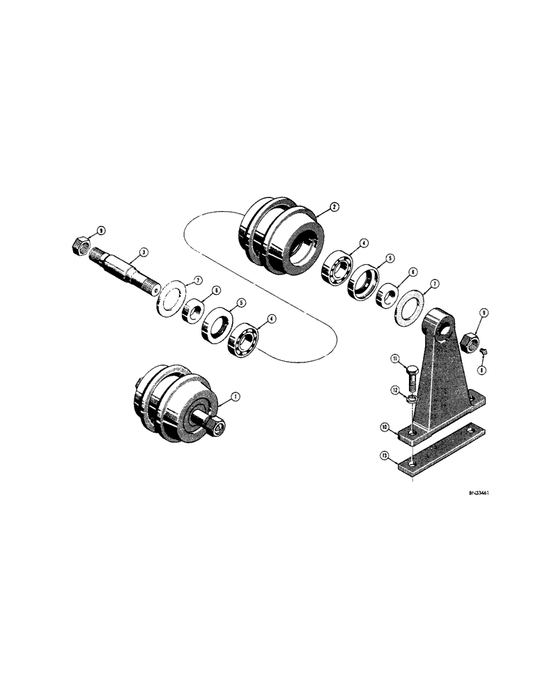 Схема запчастей Case 310F - (122) - TRACK CARRIER ROLLER (04) - UNDERCARRIAGE