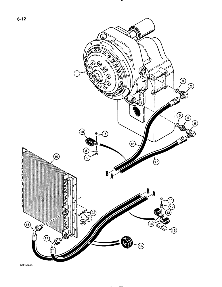 Схема запчастей Case W11B - (6-012) - HYDRAULIC CIRCUIT - CLARK TRANSMISSION, TRANSMISSION TO OIL (06) - POWER TRAIN