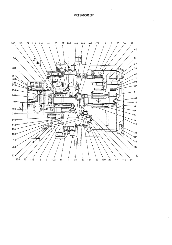 Схема запчастей Case CX36B - (07-021) - MOTOR ASSY (PROPELLING), P/ N PX15V00025F1 ELECTRICAL AND HYDRAULIC COMPONENTS