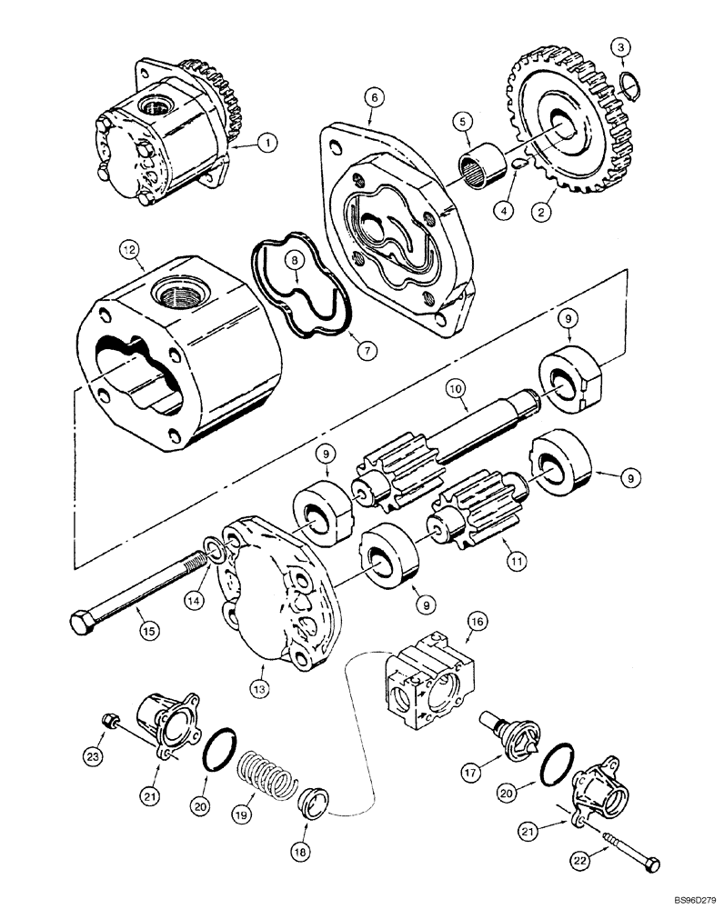 Схема запчастей Case 1150H_IND - (06-22) - PUMP, GEAR - VALVE, COOLER BYPASS (06) - POWER TRAIN