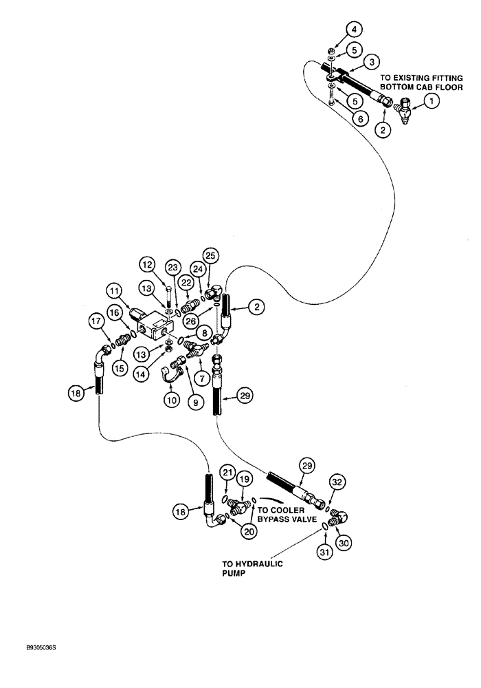 Схема запчастей Case 921 - (8-074) - REMOTE LOADER CONTROL CIRCUIT, SUPPLY TO REMOTE LOADER CONTROLS, PRIOR TO P.I.N. JAK0026022 (08) - HYDRAULICS