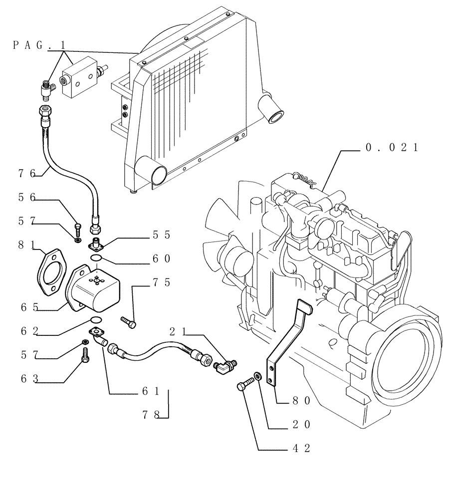 Схема запчастей Case 1850K - (0.505[03]) - ENGINE - RELATED PARTS (01) - ENGINE