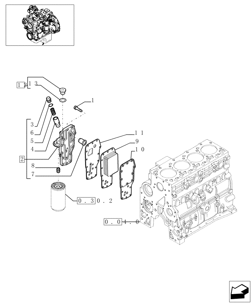 Схема запчастей Case F4DFE613G - (0.31.5[01]) - HEAT EXCHANGER - ENGINE (504084326) 