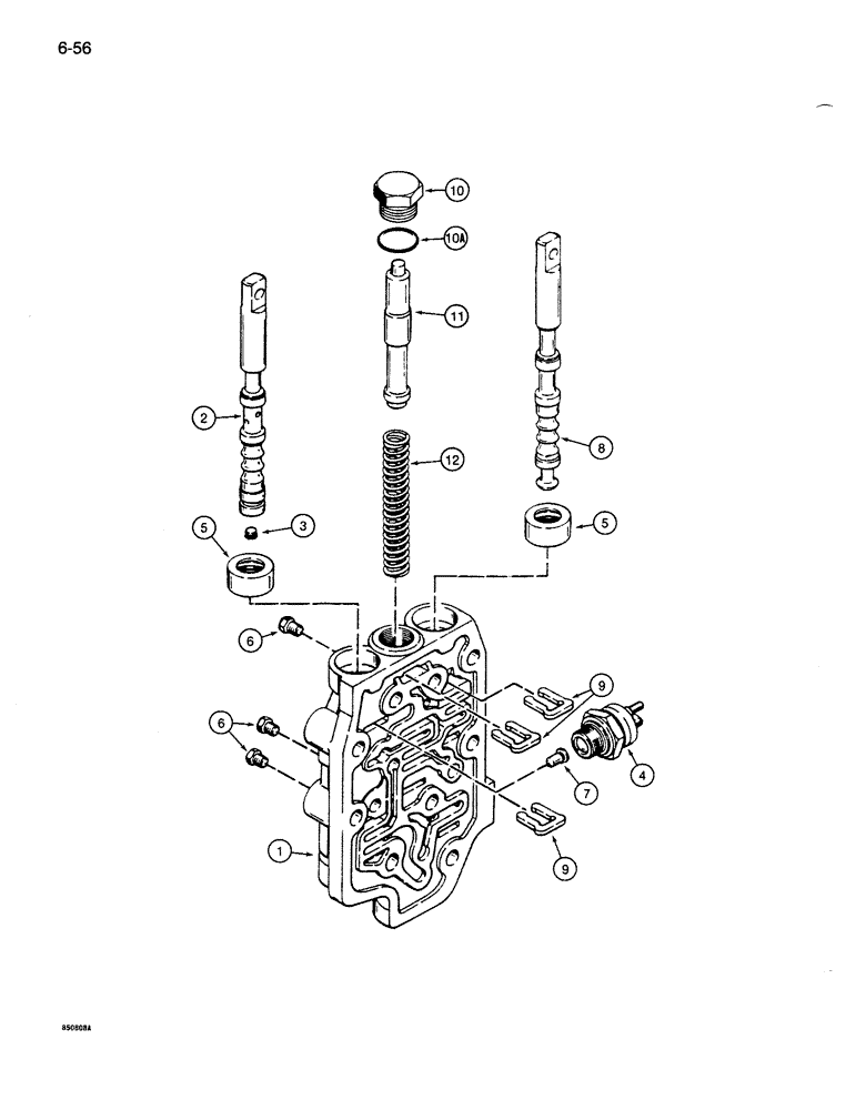 Схема запчастей Case 1085B - (6-056) - TRANSMISSION, CONTROL VALVE (06) - POWER TRAIN