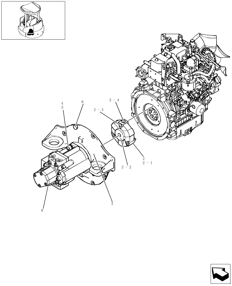 Схема запчастей Case CX31B - (712-01[1]) - POWER TAKE-OFF ASSY (COOLER) (35) - HYDRAULIC SYSTEMS