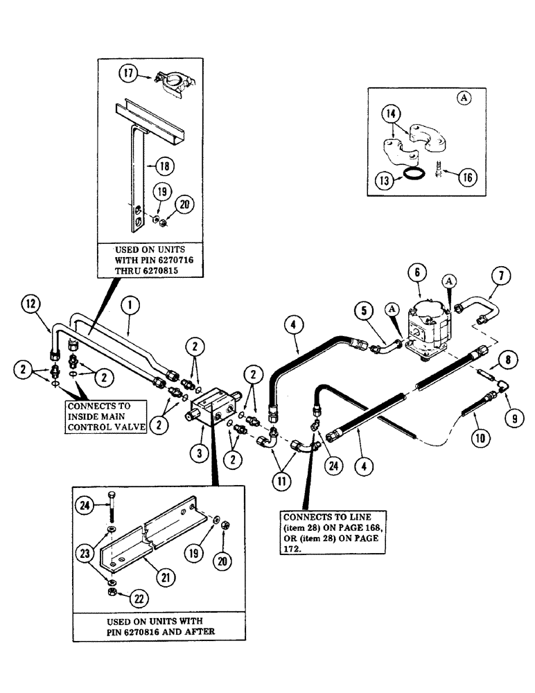 Схема запчастей Case 40 - (190) - SWING MOTOR TUBING (35) - HYDRAULIC SYSTEMS