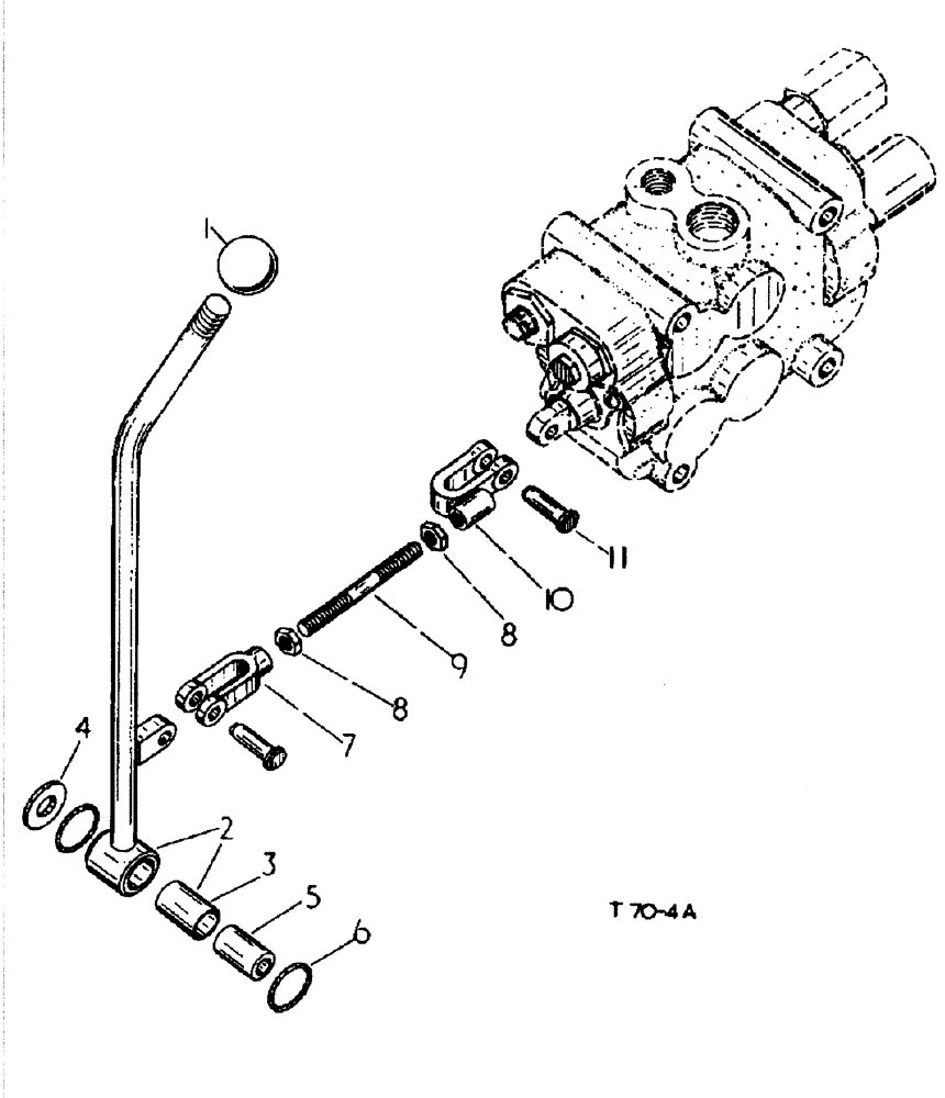 Схема запчастей Case 500 - (07-004) - GEAR SHIFT LEVER AND LINKAGE No Description