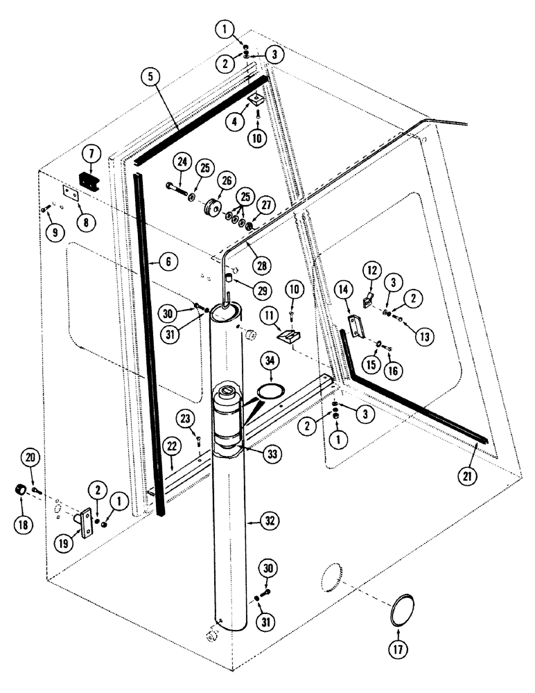 Схема запчастей Case 40 - (100) - CAB AND ATTACHING PARTS (90) - PLATFORM, CAB, BODYWORK AND DECALS