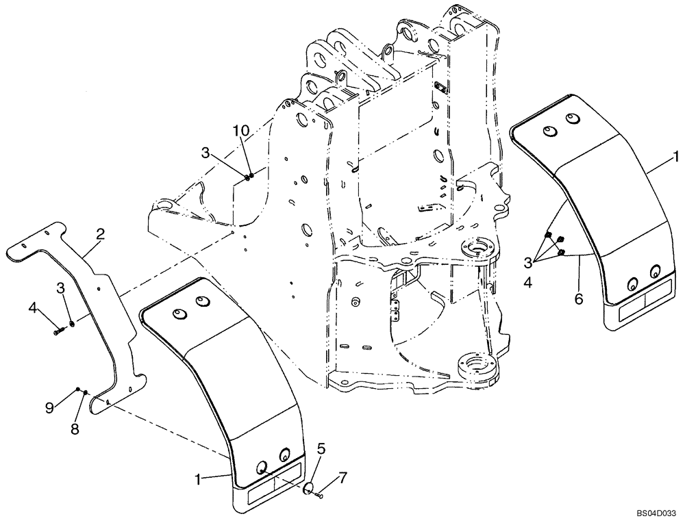 Схема запчастей Case 721D - (09-19A) - FENDERS, FRONT - STANDARD (09) - CHASSIS