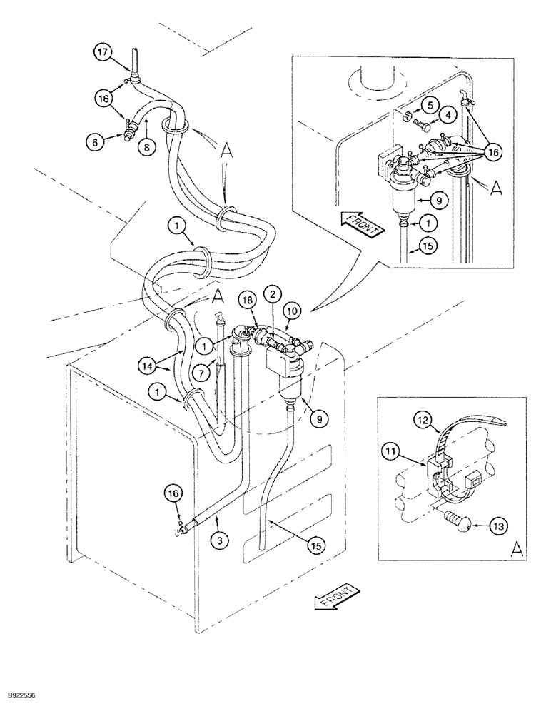 Схема запчастей Case 9030 - (3-04) - FUEL LINES (03) - FUEL SYSTEM