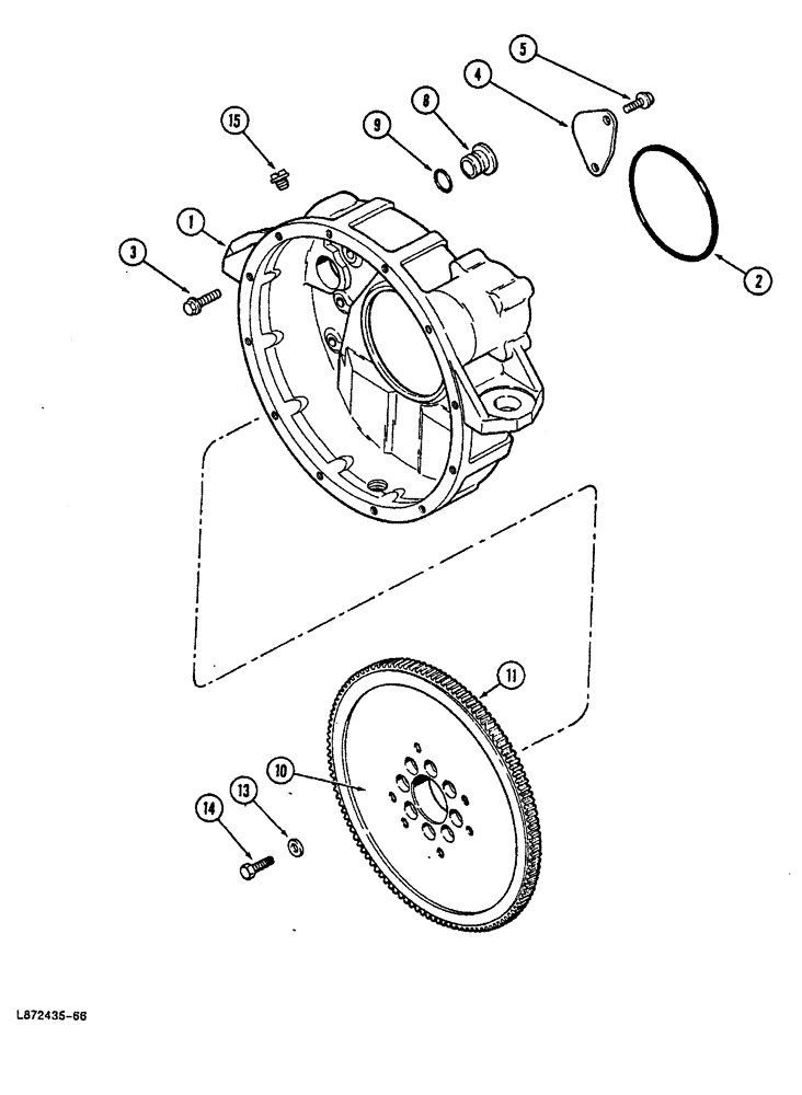 Схема запчастей Case 688 - (2-40) - FLYWHEEL AND HOUSING, 4T-390 ENGINE (02) - ENGINE