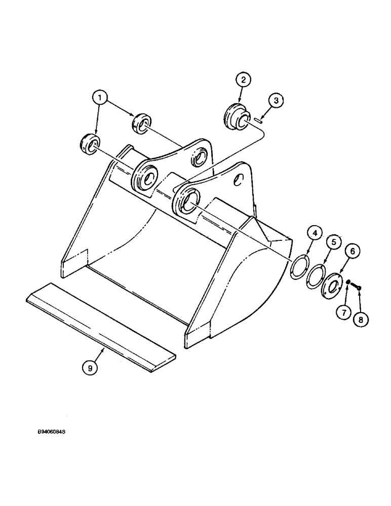 Схема запчастей Case 9030B - (9-114) - CENTRAL FABRICATORS BUCKETS, HEAVY DUTY, DITCH, STANDARD MODELS ONLY (09) - CHASSIS