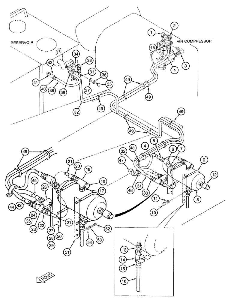 Схема запчастей Case 9050B - (8-020) - RESERVOIR PRESSURIZATION SYSTEM, PRIOR TO P.I.N. EAC0501196 (08) - HYDRAULICS