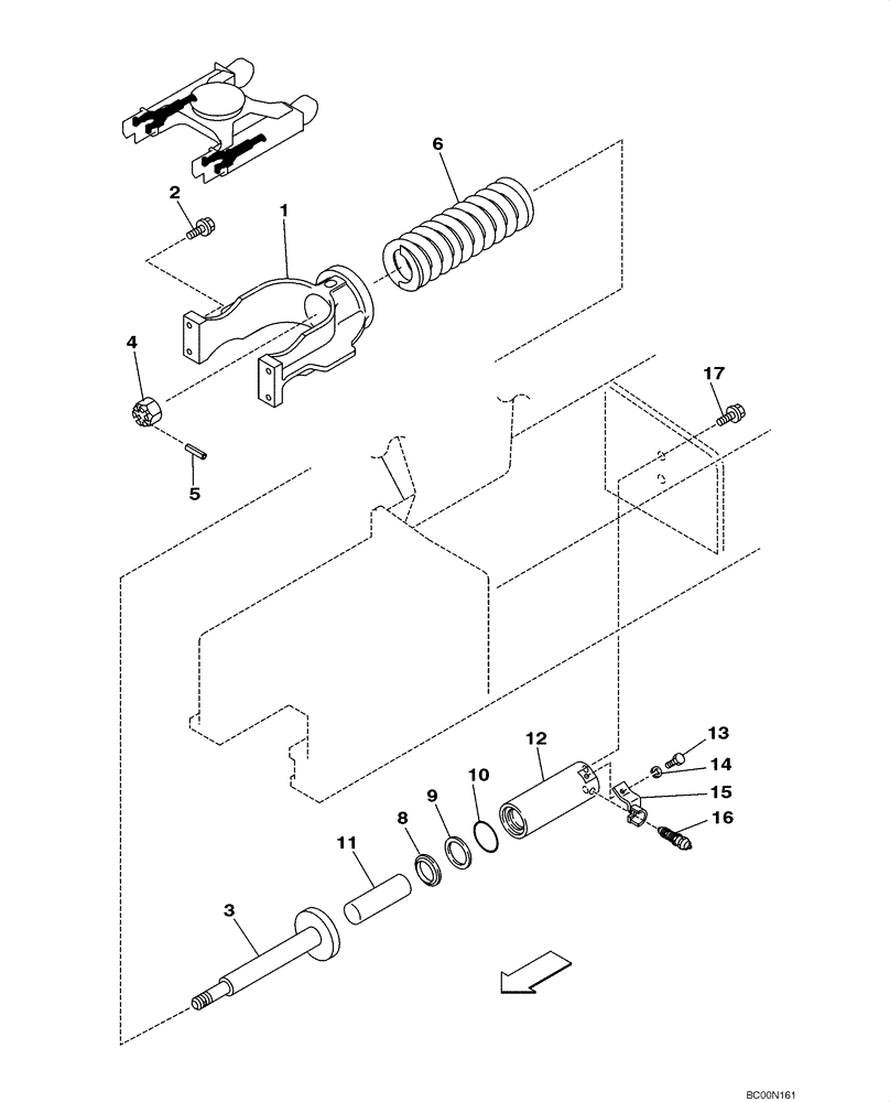 Схема запчастей Case CX160 - (05-09) - TRACK - ADJUSTER (11) - TRACKS/STEERING