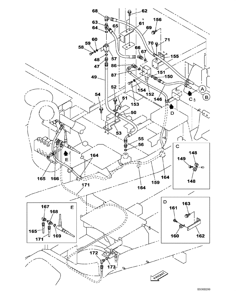 Схема запчастей Case CX700 - (08-080-00[01]) - HYDRAULIC CIRCUIT - SELF-DETACHING COUNTERWEIGHT SYSTEM (08) - HYDRAULICS