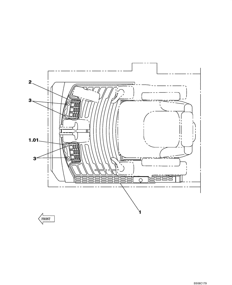 Схема запчастей Case CX800 - (09-018-00[01]) - OPERATORS COMPARTMENT - MAT, FLOOR (STANDARD) (09) - CHASSIS