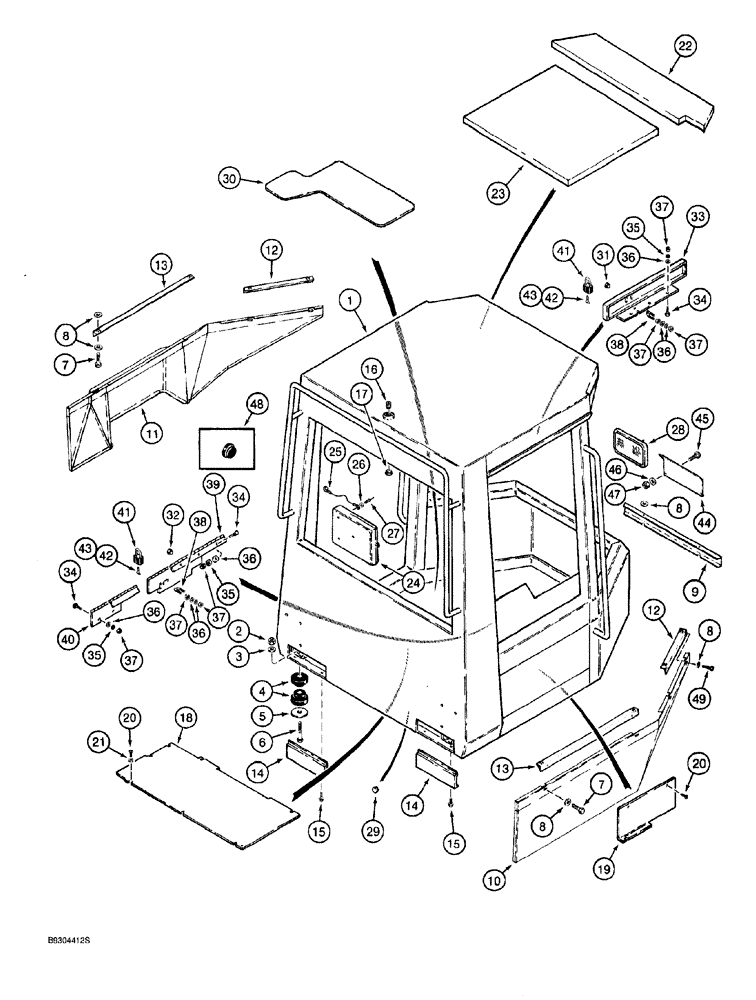 Схема запчастей Case 921 - (9-076) - CANOPY (09) - CHASSIS/ATTACHMENTS