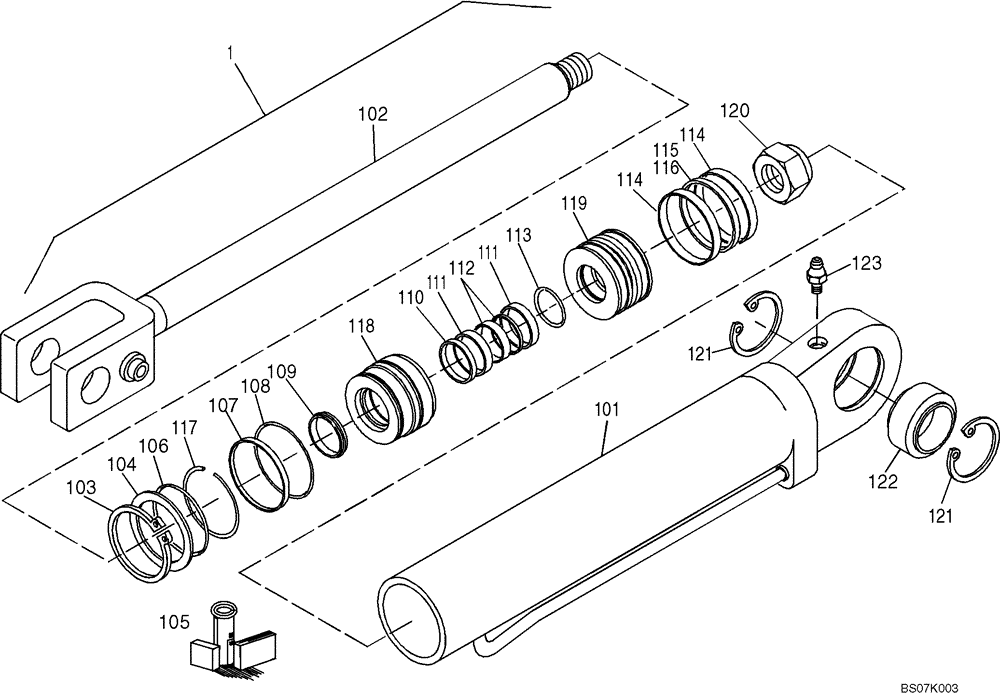 Схема запчастей Case 21D - (24.072[2940566000]) - LIFT CYLINDER (35) - HYDRAULIC SYSTEMS