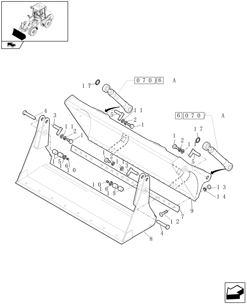 Схема запчастей Case 321E - (160[01]) - 4X1 BUCKET (1M³) X 2100MM WITH CUTTING EDGE (09) - LOADER/BACKHOE