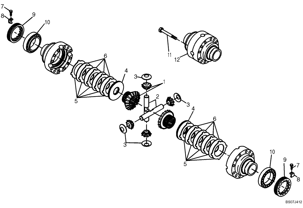 Схема запчастей Case 221E - (16.610[2988741000]) - REAR AXLE DIFFERENTIAL SELF-LOCKING (27) - REAR AXLE SYSTEM