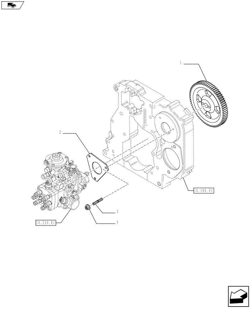 Схема запчастей Case F4GE9454K J604 - (10.240.02) - INJECTION PUMP - CONTROL (2852090) (10) - ENGINE