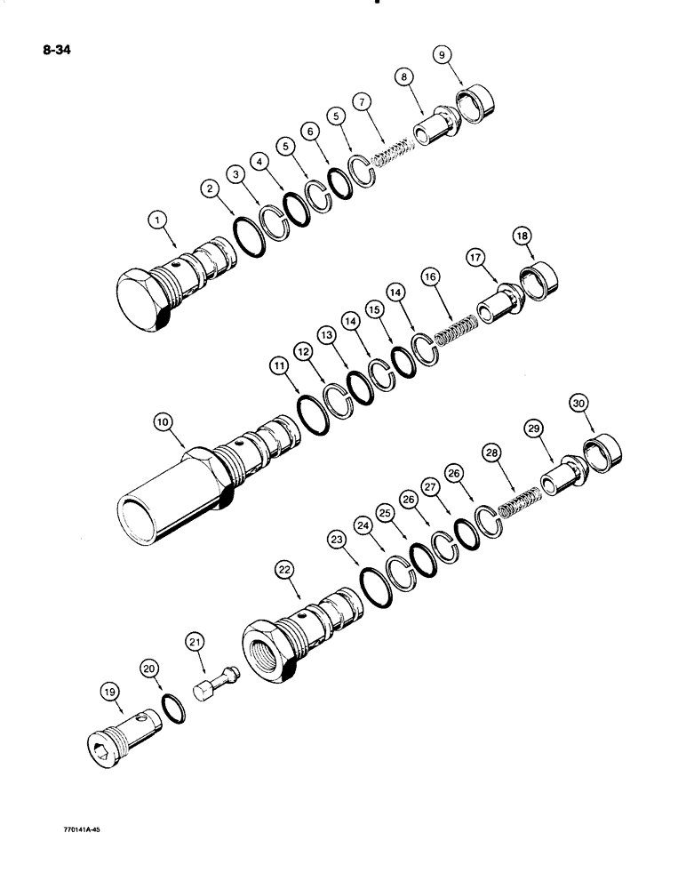 Схема запчастей Case W18B - (8-34) - VALVE COMPONENTS (08) - HYDRAULICS