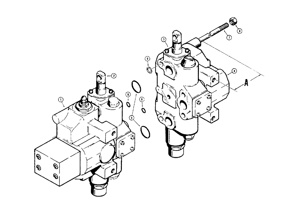 Схема запчастей Case 1450 - (302) - R38200 2 SPOOL VALVE, STANDARD LOADER MODELS (08) - HYDRAULICS