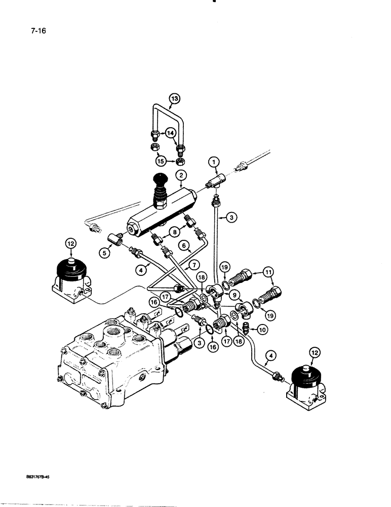 Схема запчастей Case 455C - (7-16) - OPTIONAL BRAKE SYSTEM, USED THROUGH P.I.N. 3080911 (07) - BRAKES