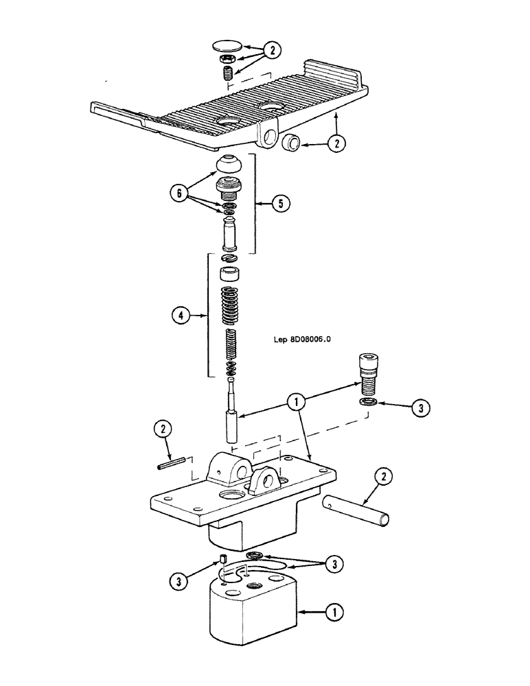 Схема запчастей Case 688C - (8D-16) - FOOT-OPERATED CONTROL VALVE (07) - HYDRAULIC SYSTEM