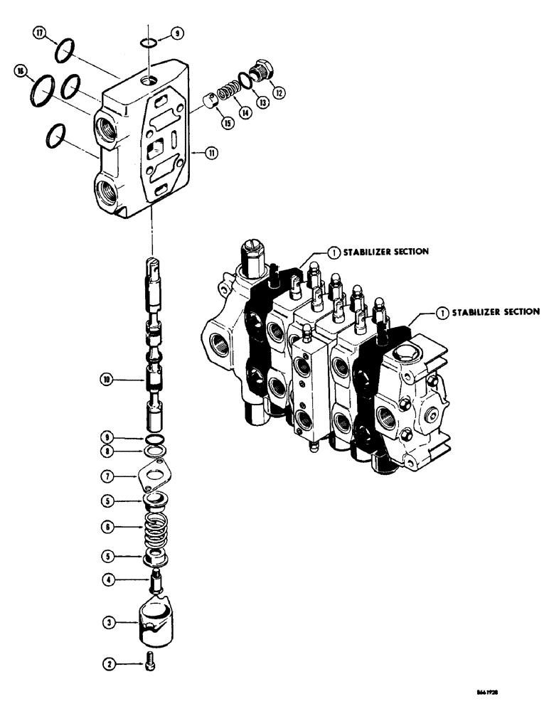 Схема запчастей Case 34 - (48) - D40754 BACKHOE STABILIZER SECTION 