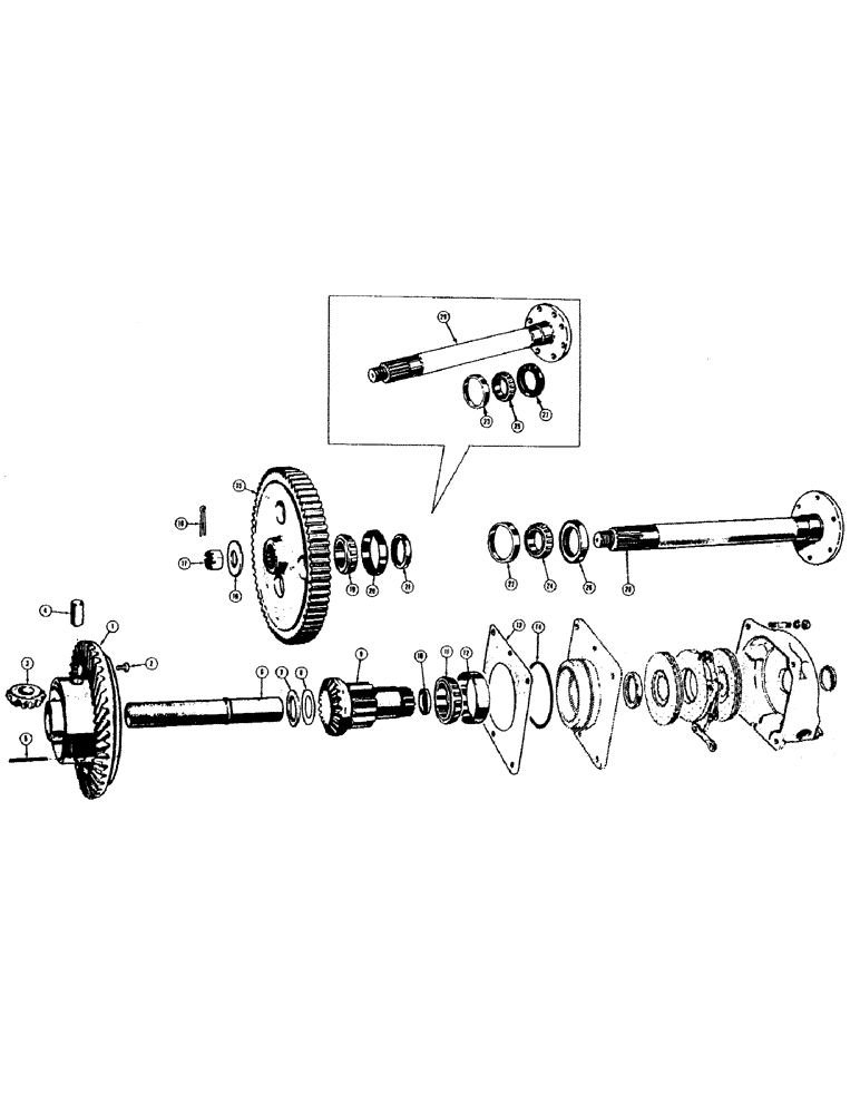 Схема запчастей Case 420BD - (098) - DIFFERENTIAL AND FINAL DRIVE 