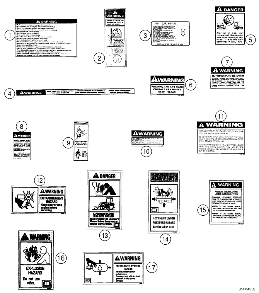 Схема запчастей Case 586G - (09-34) - DECALS - ENGLISH (09) - CHASSIS