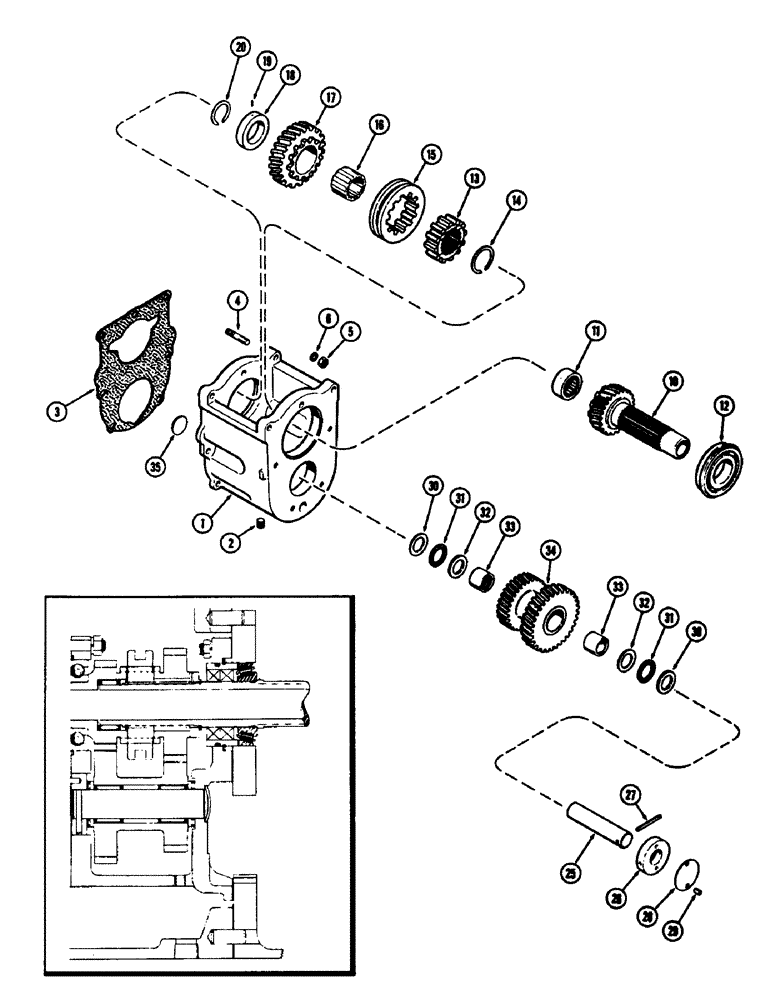 Схема запчастей Case 480CK - (084) - DUAL RANGE GEAR BOX 