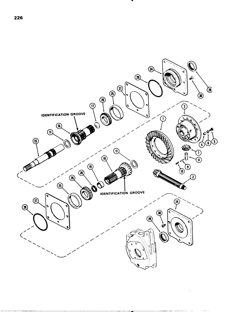 Схема запчастей Case 580C - (226) - DIFFERENTIAL, TRANSAXLE (06) - POWER TRAIN