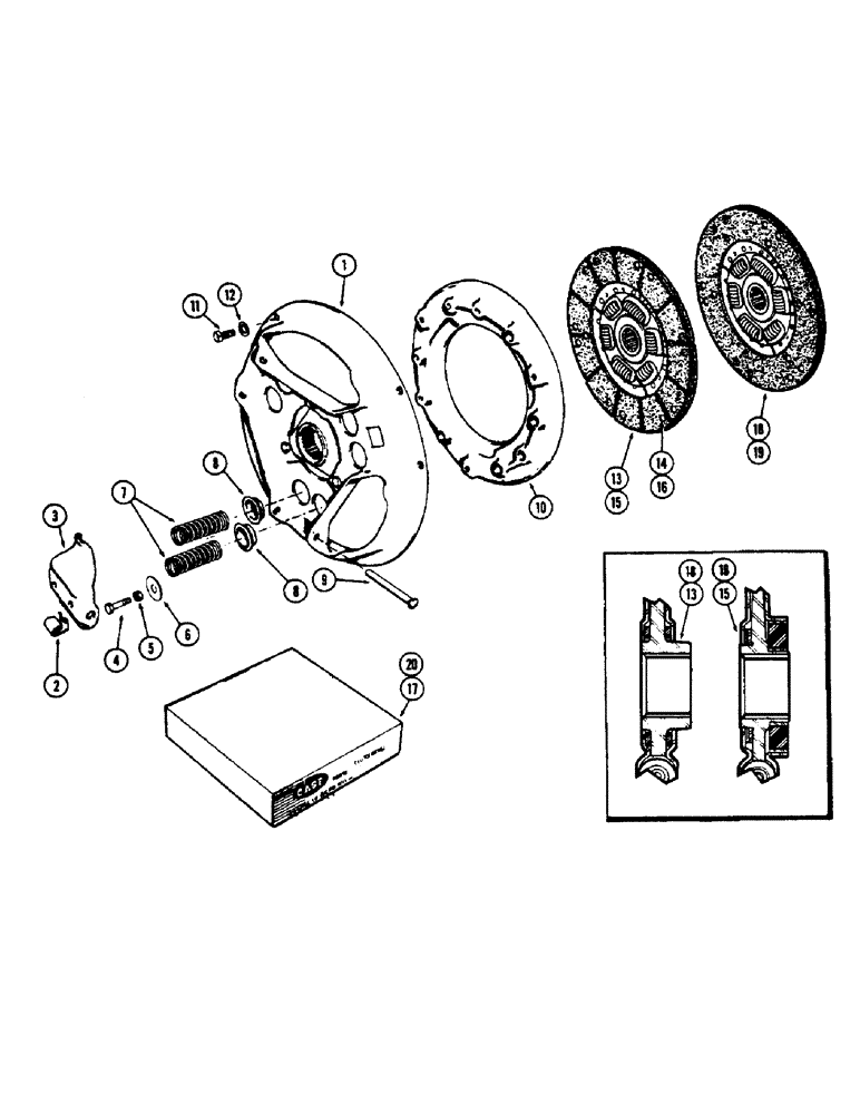 Схема запчастей Case 530CK - (072[1]) - STANDARD CLUTCH ASSEMBLY (18) - CLUTCH