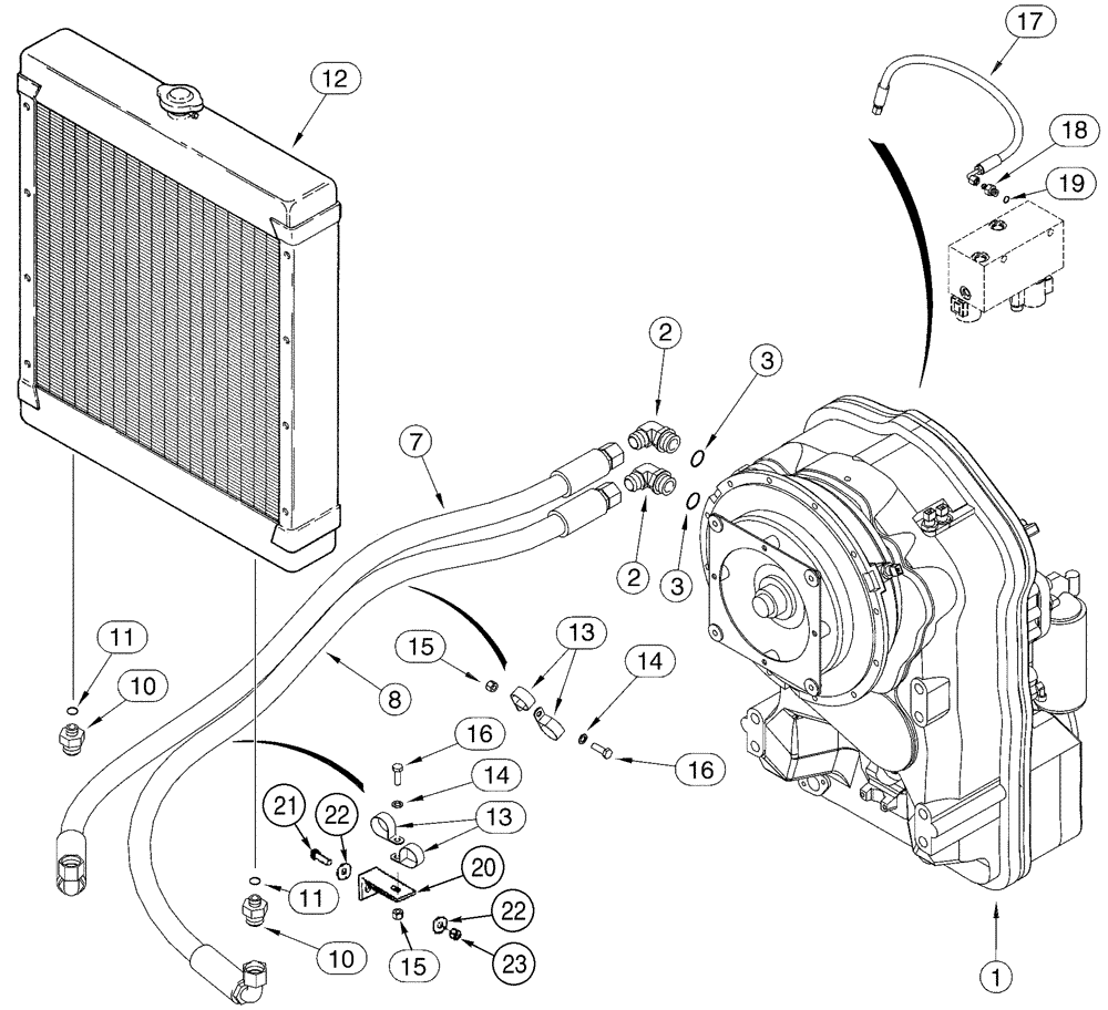 Схема запчастей Case 621C - (06-002) - HYDRAULICS TRANSMISSION, NORTH AMERICA ONLY (06) - POWER TRAIN