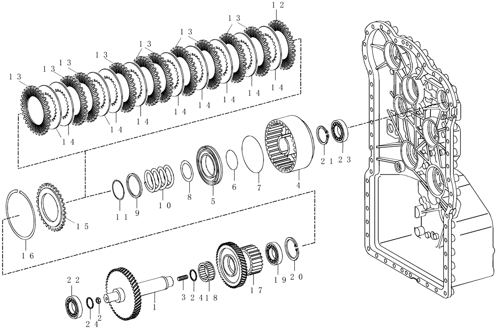 Схема запчастей Case 325 - (1.211/1[13]) - TRANSMISSION - COMPONENTS (03) - Converter / Transmission