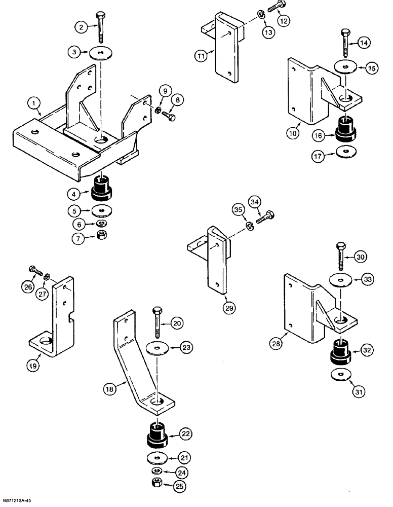 Схема запчастей Case 1825 - (2-10) - ENGINE & MOUNTING PARTS, NORTH AMERICAN MODELS, PRIOR TO P.I.N. JAF0096438 (02) - ENGINE