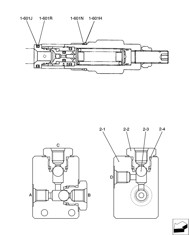 Схема запчастей Case CX31B - (01-061[04]) - CONTROL LINES, VALVE, WITH A PUMP Z PORT (35) - HYDRAULIC SYSTEMS