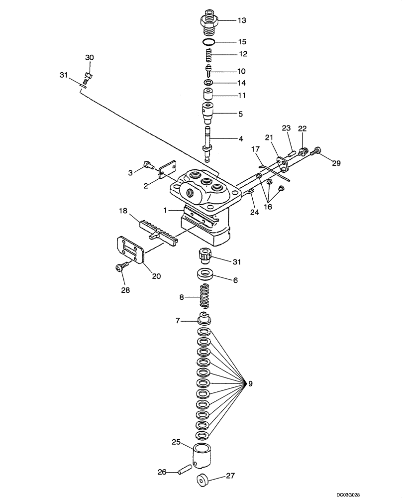 Схема запчастей Case CX25 - (03-06[00]) - FUEL INJECTION PUMP (03) - FUEL SYSTEM