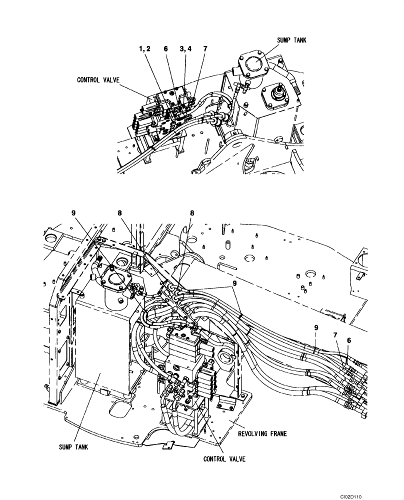 Схема запчастей Case CX75SR - (08-41) - HYDRAULICS, AUXILIARY - SECOND OPTION LINE, STANDARD BOOM (08) - HYDRAULICS